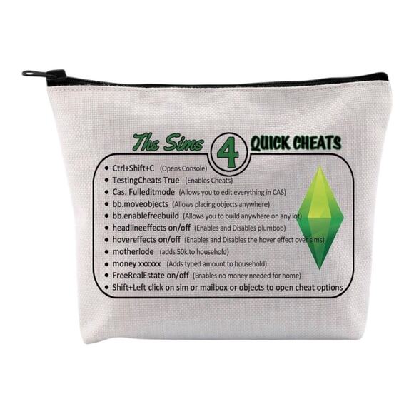 GJTIM Sim Game Gift Video Game Lover Sims 4 Quick Cheats Gaming Zipper Pouch - Picture 12 of 12